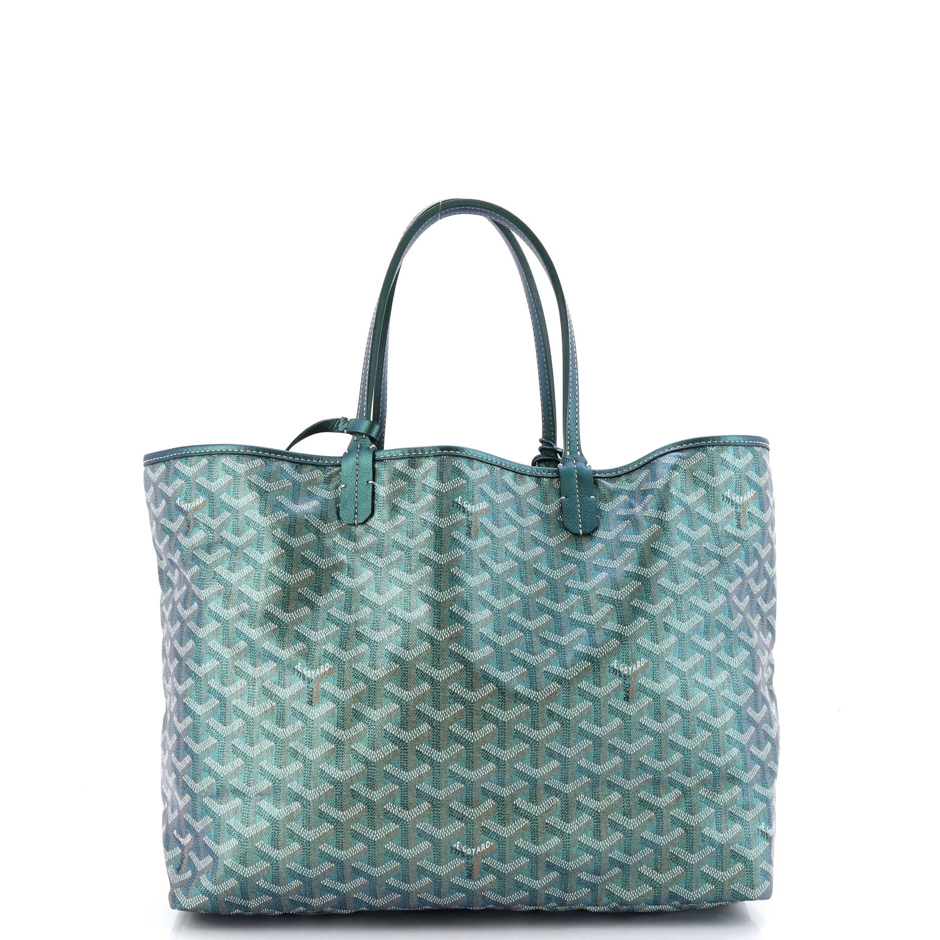 Pre-Owned Goyard Saint Louis Tote Iridescent Coated Canvas PM, Alternate, color, Green