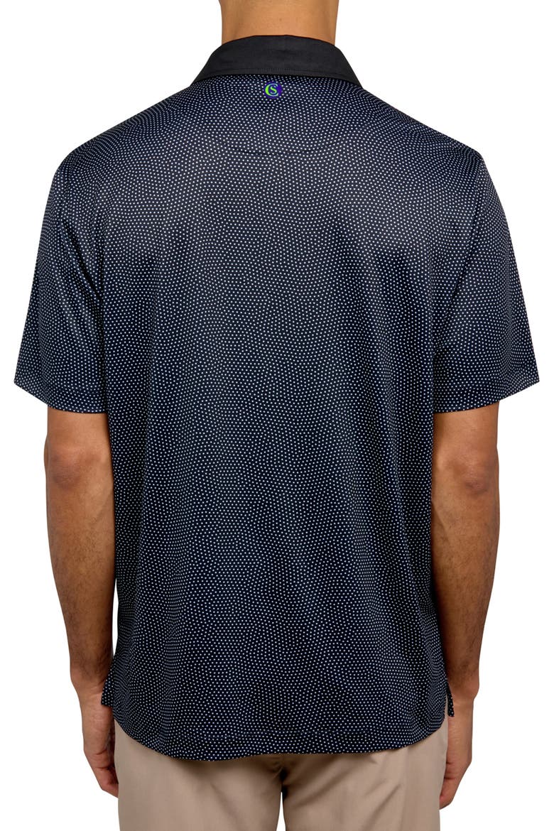 Dot Print Performance Golf Polo, Alternate, color, BLACK/WHITE
