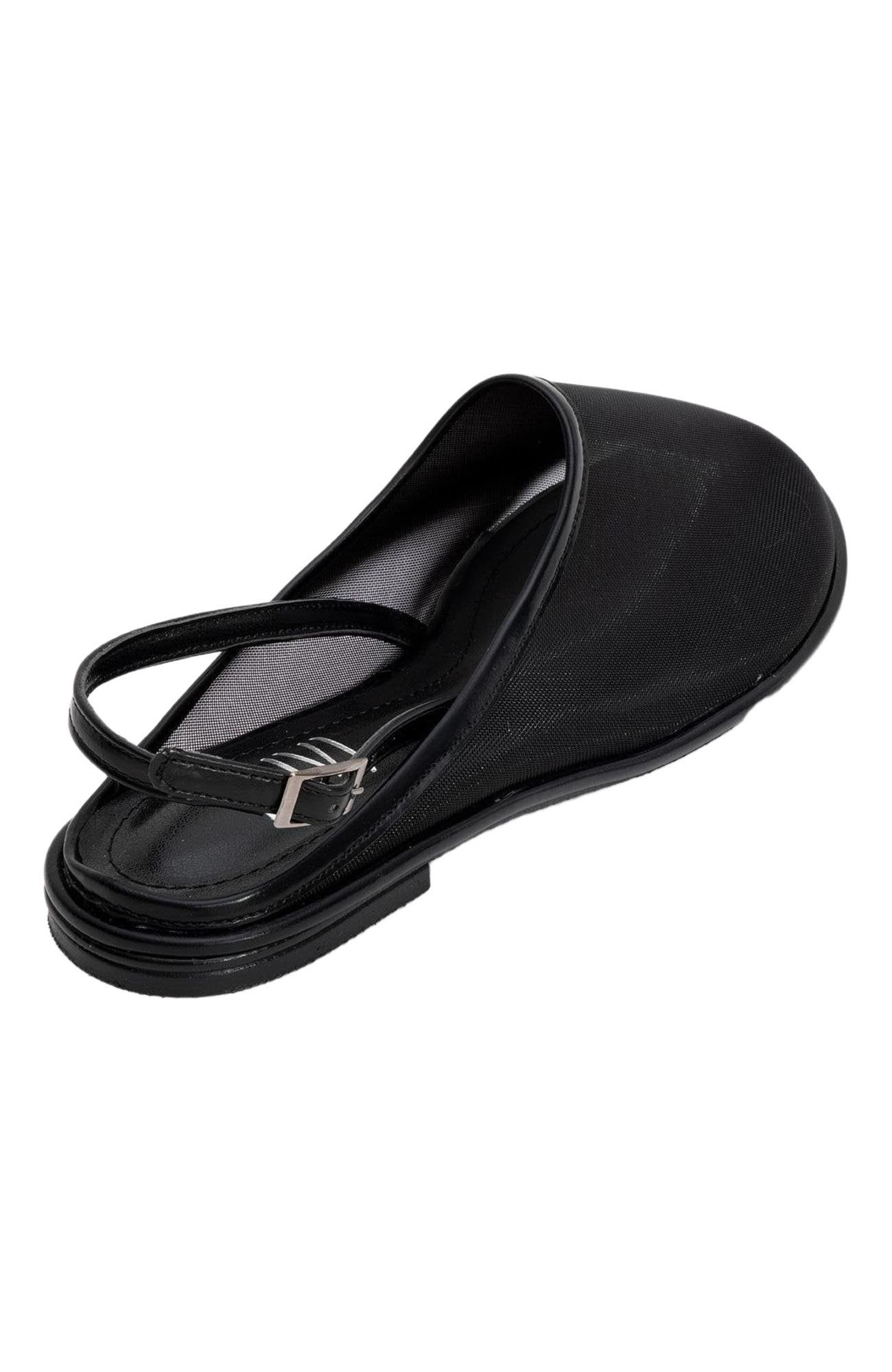 Prologue Shoes Shen Mesh Sandal, Alternate, color, Black Faux Leather