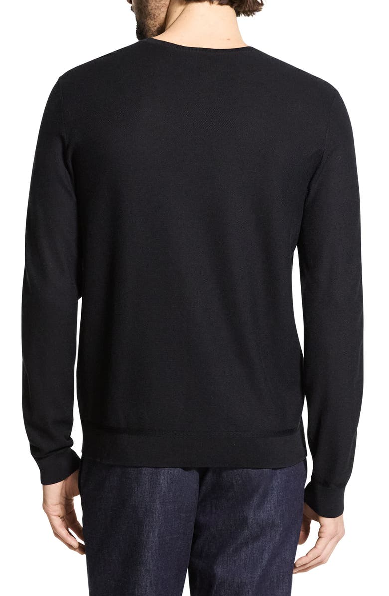 Theory Long Sleeve Silk & Cotton T-Shirt, Alternate, color, Black