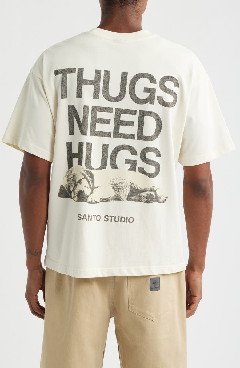 SANTO STUDIO TNH Sleepy Dog Cotton Graphic T-Shirt, Alternate, color, Cream