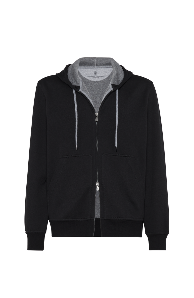 Brunello Cucinelli Double cloth sweatshirt, Main, color, Black