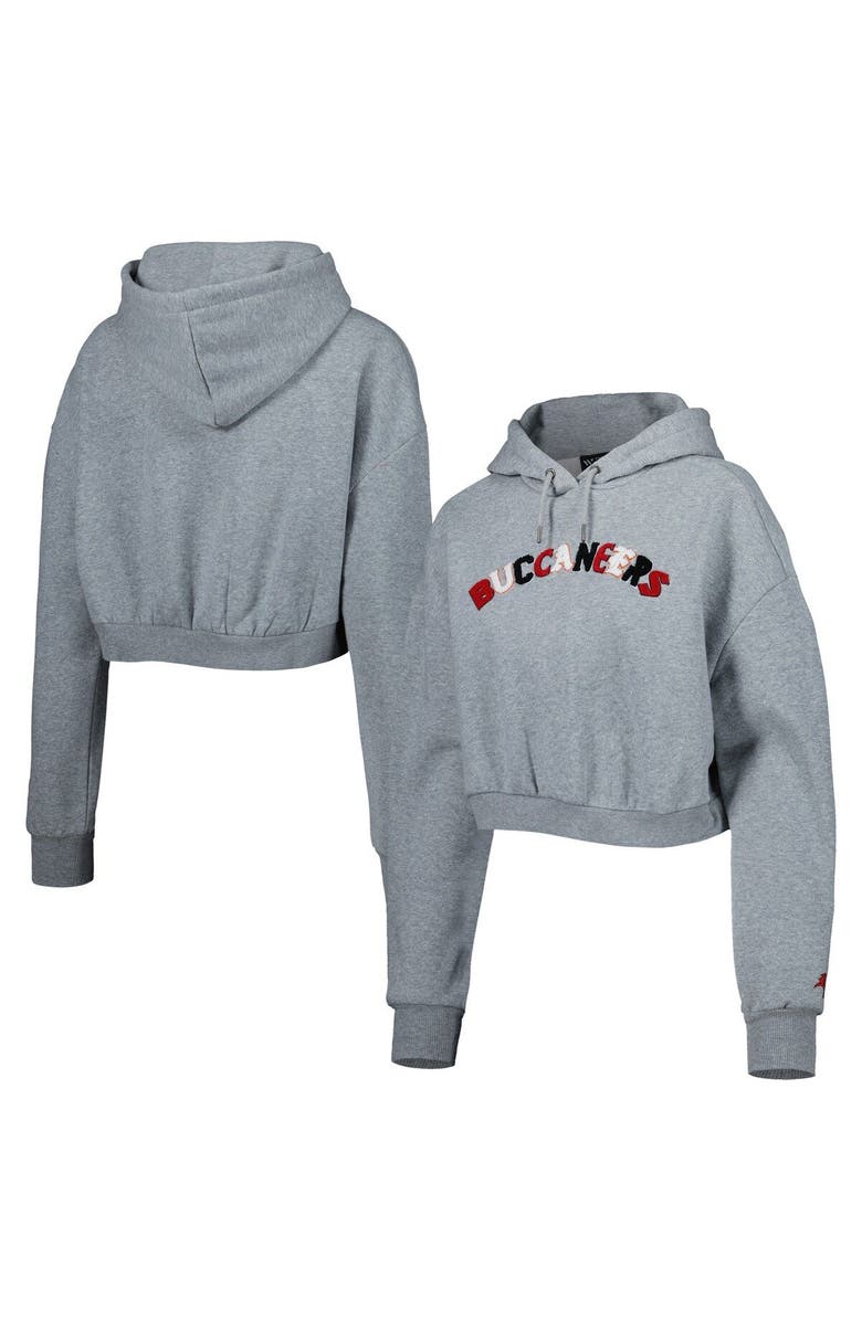 THE WILD COLLECTIVE Women's The Wild Collective Gray Tampa Bay Buccaneers Cropped Pullover Hoodie, Main, color, Gray