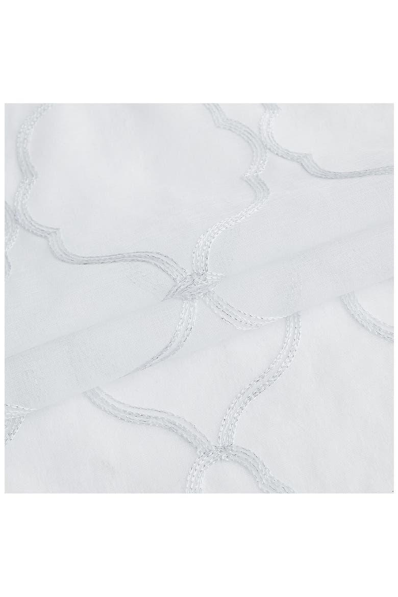 Set of 4 Print Sheer Curtain Panels, Alternate, color, WHITE