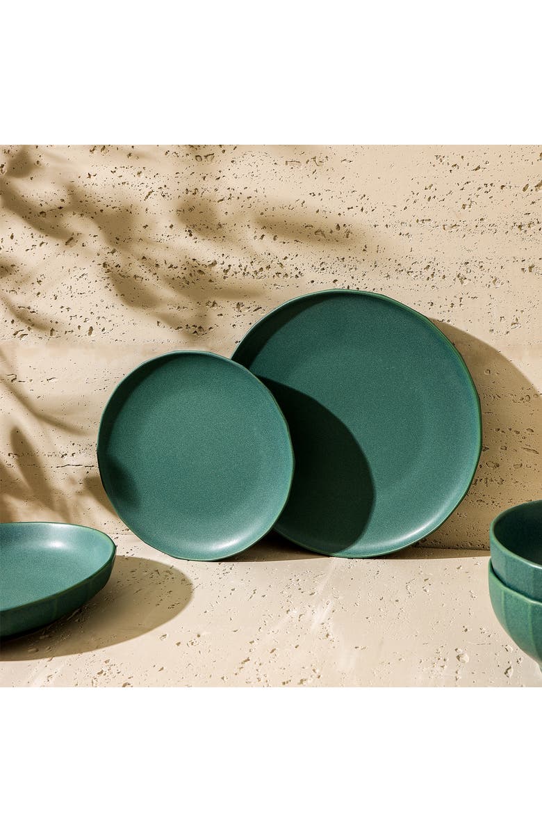 Stone Lain Rio Stoneware 4-Piece Dinner Plate Set, Alternate, color, Green