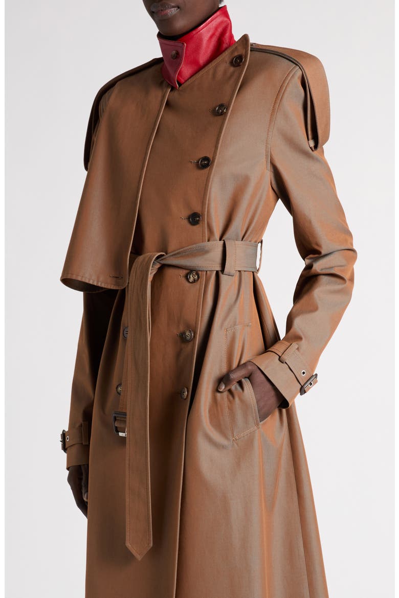 Long Cotton Trench Coat, Alternate, color, CEDAR - SIREN BLUE