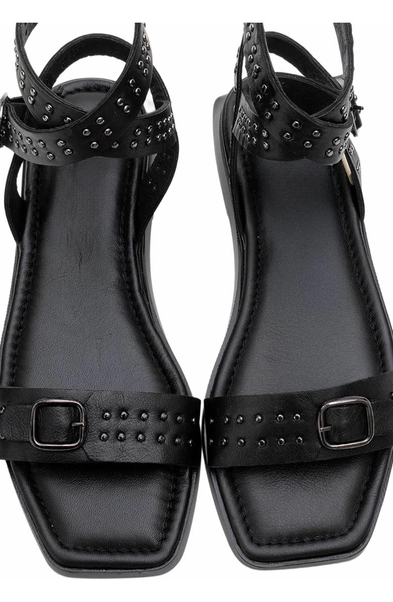 Forever & Always Shoes Carril Leather Sandal, Alternate, color, Black Leather