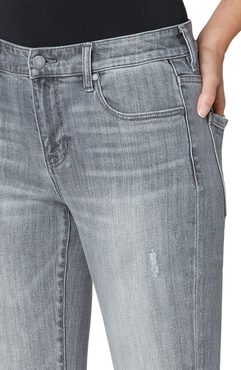 Liverpool Los Angeles Distressed Raw Hem Crop Straight Leg Jeans, Alternate, color, 