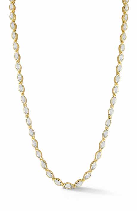 Marquise Cubic Zirconia Tennis Necklace