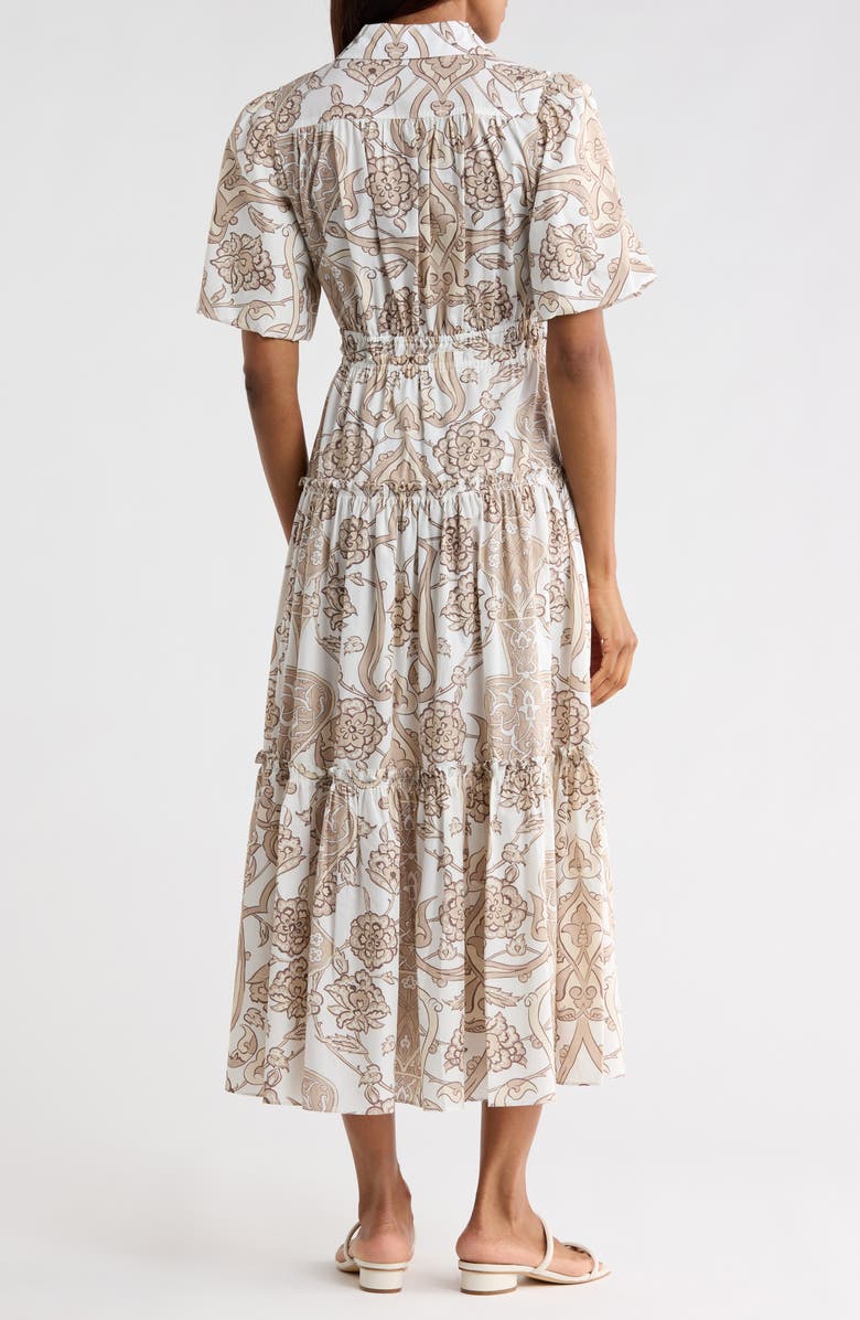 Derek Lam 10 Crosby Dahlia Balloon Sleeve Cotton Shirtdress, Alternate, color, Tan Moroccan
