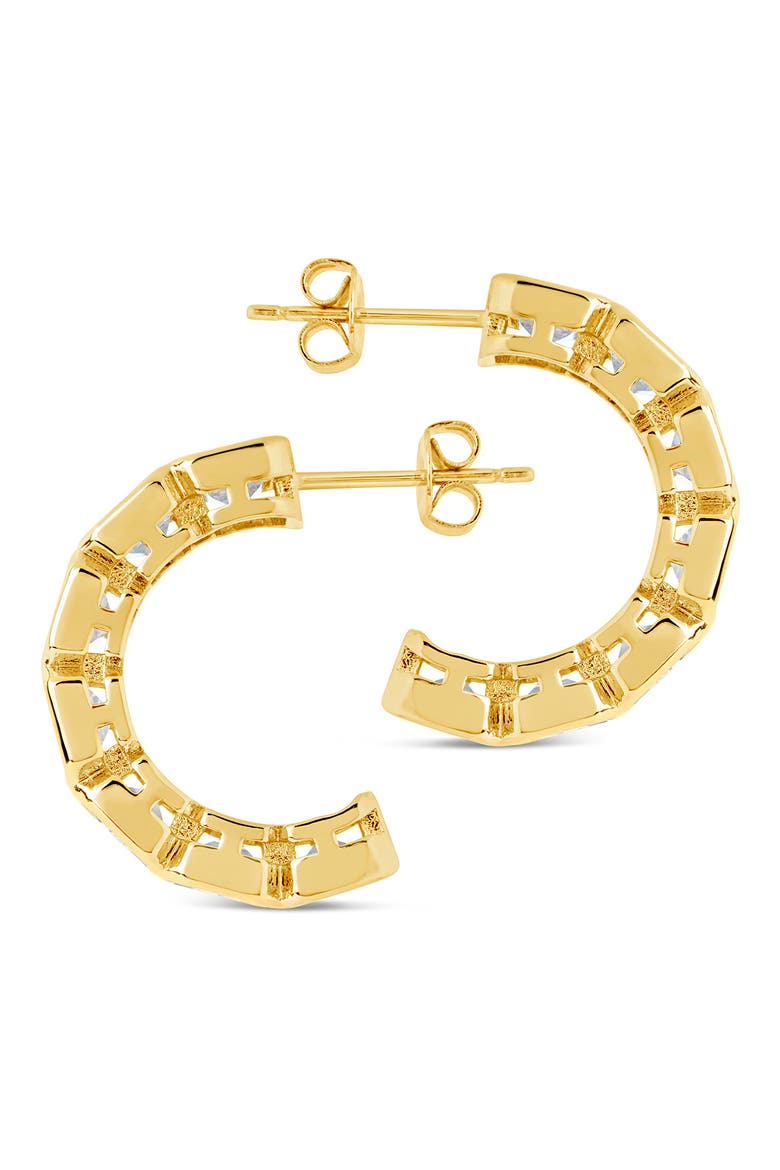 Nyssa Baguette Cubic Zirconia Hoop Earrings, Alternate, color, GOLD/ EMBER