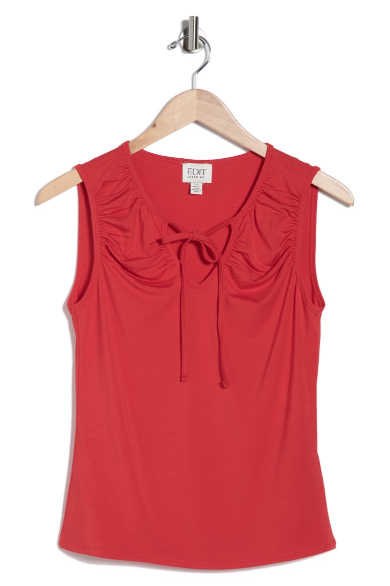 Sleeveless Scoopneck Top, Alternate, color, ROMANTIC RED
