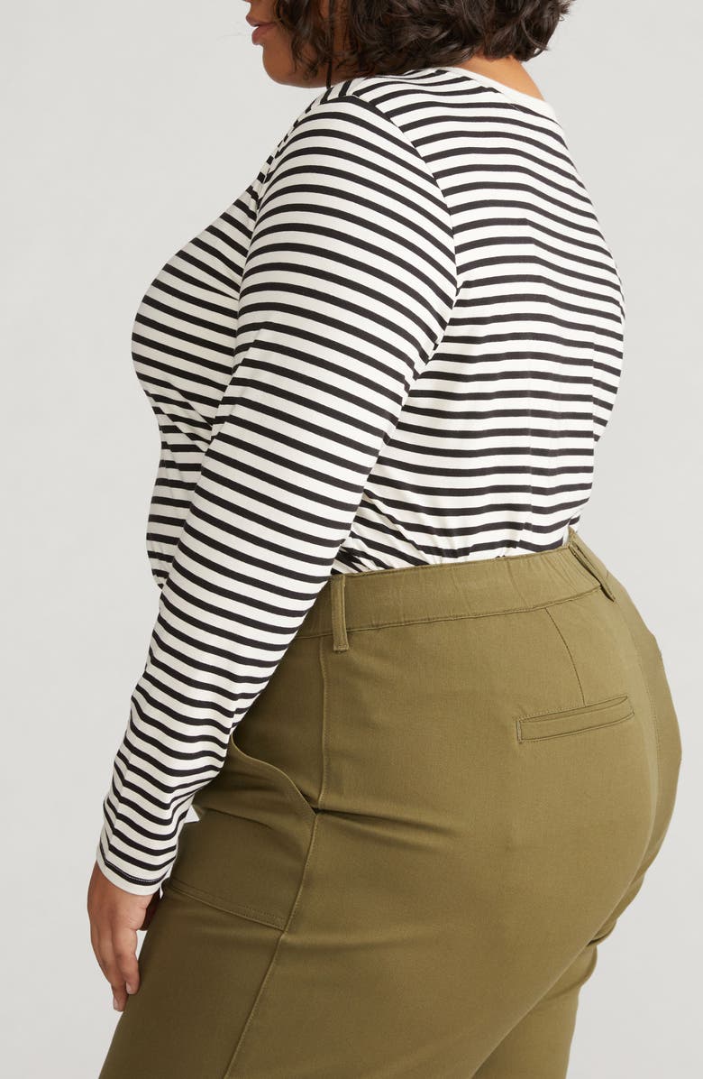 Universal Standard Rex Stripe Long Sleeve T-Shirt, Alternate, color,