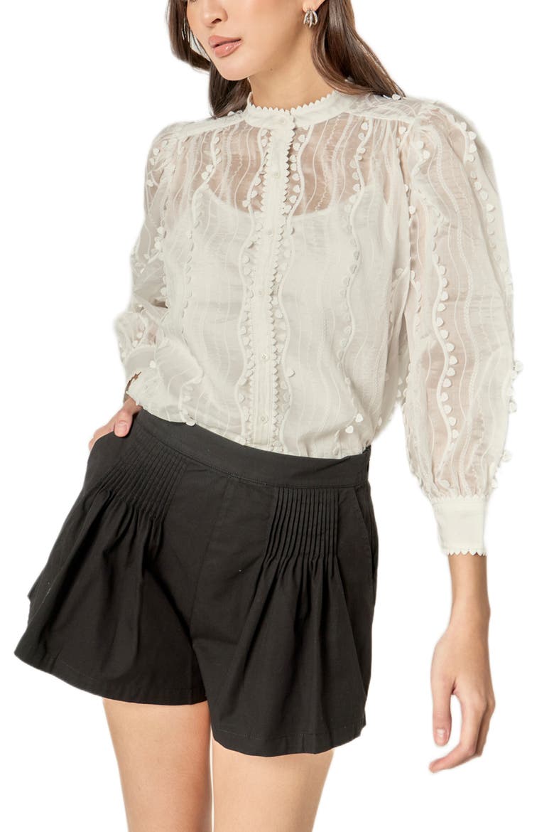 Heart Trim Shirt, Alternate, color, WHITE