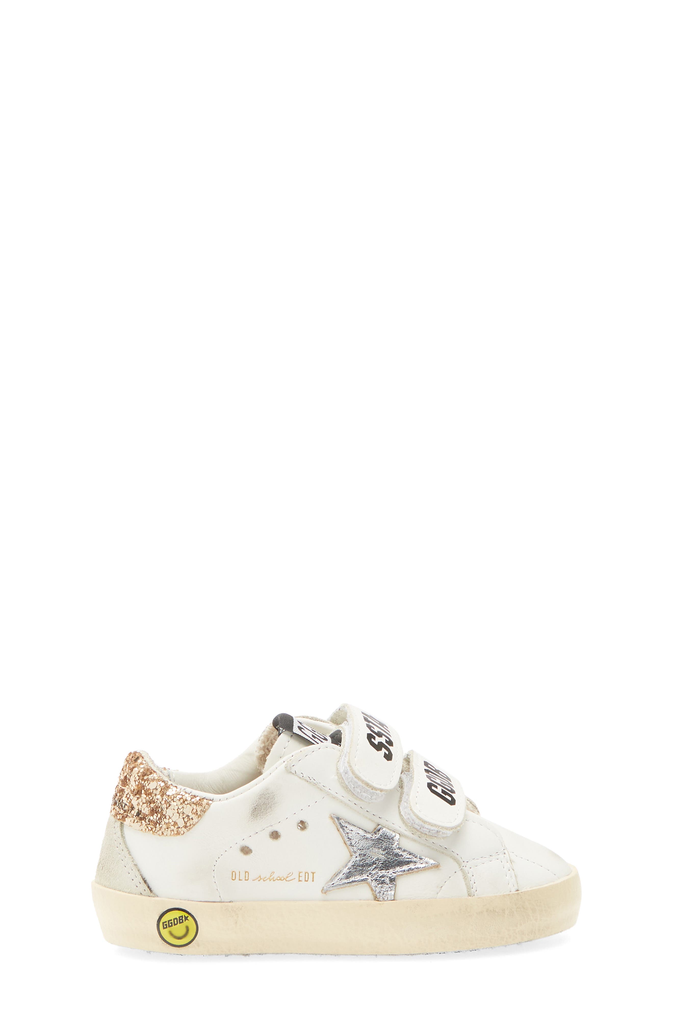 Kids' Old School Sneaker, Alternate, color, WHITE/ SILVER/ LIGHT GOLD/ ICE