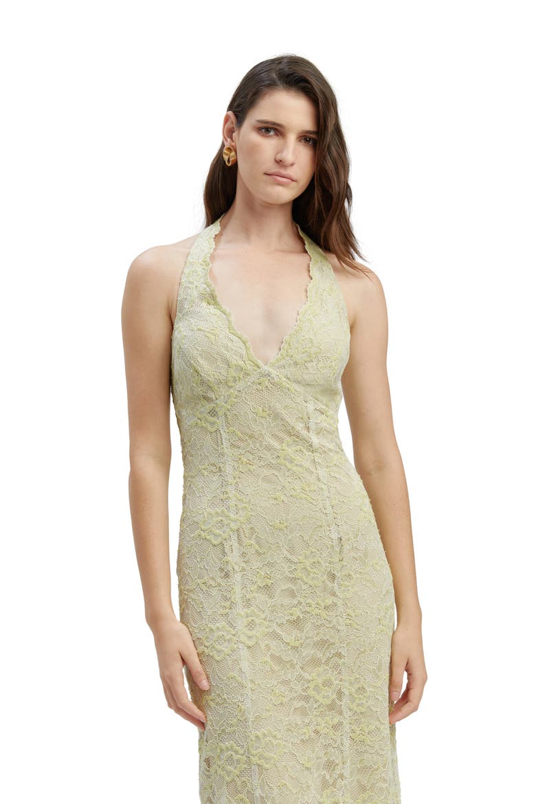 Evana Lace Midi Dress, Alternate, color, PALE KHAKI