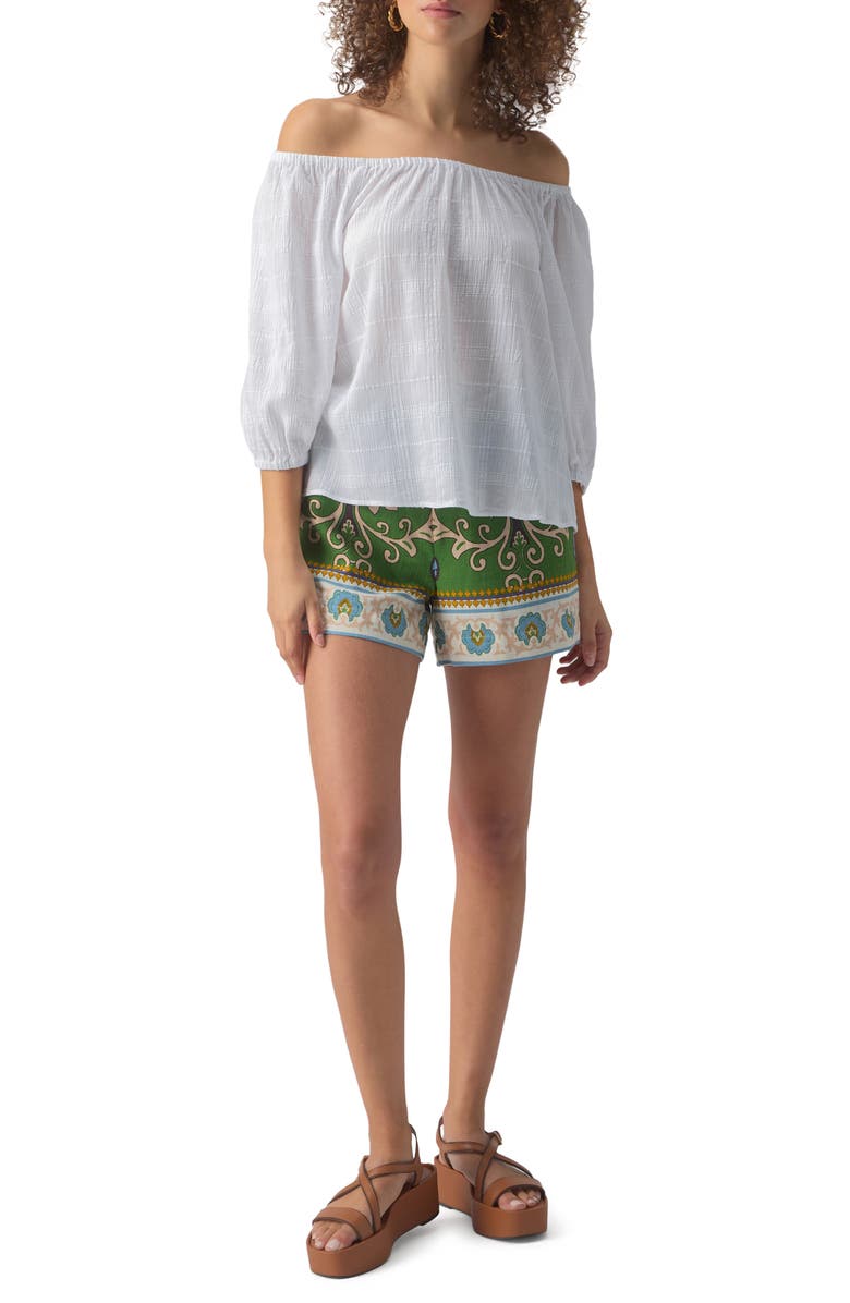 Sanctuary Beach to Bar Off the Shoulder Textured Cotton Top, Alternate, color,