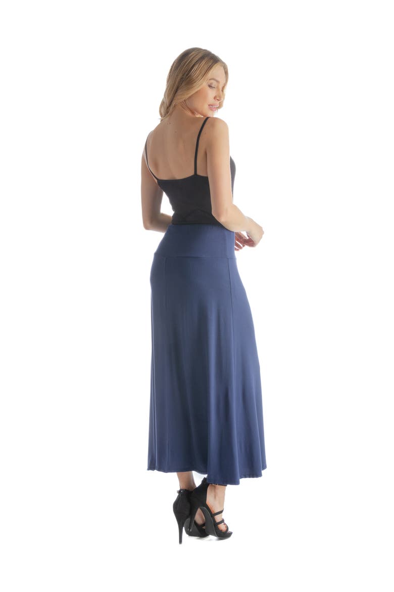Petite Elastic Waist Maxi Skirt, Alternate, color, Navy