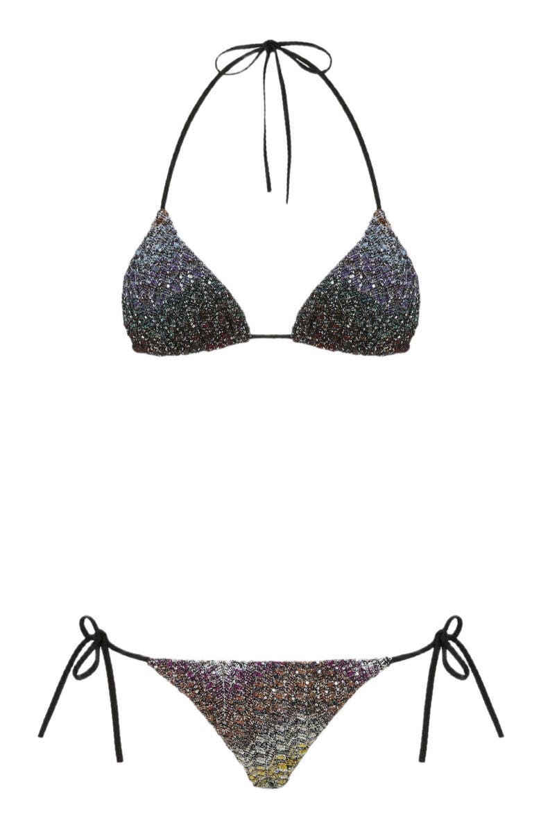 Missoni Mixed Viscose Lamé Bikini With Sequins, Alternate, color, Multicoloured