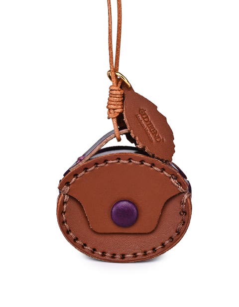 Oval Genuine Leather Two Tone Mini Charm