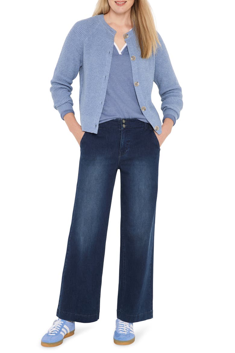 Waffle Stitch Cotton Blend Cardigan, Alternate, color, DUSTY MOONSTONE