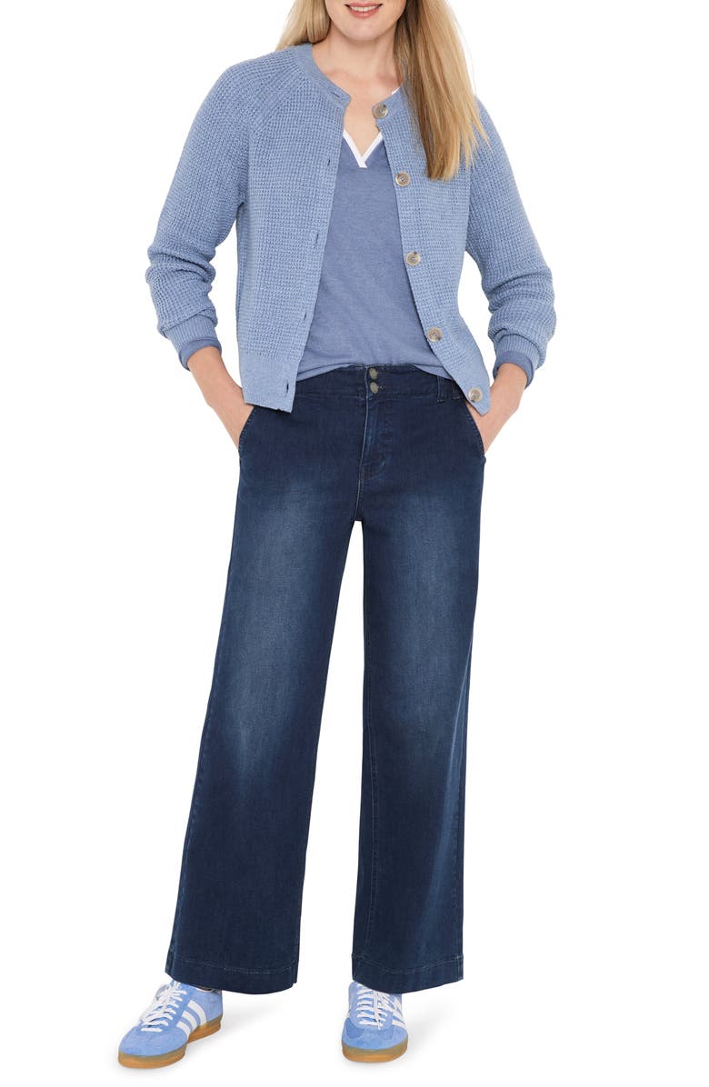 NIC+ZOE Waffle Stitch Cotton Blend Cardigan, Alternate, color, Dusty Moonstone