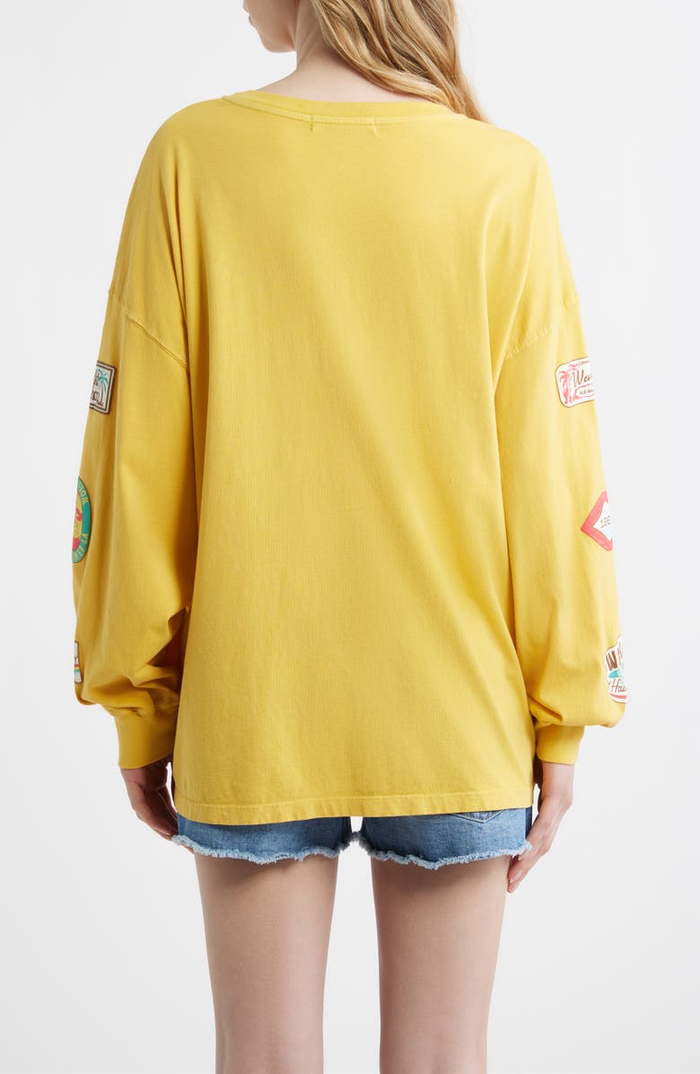 Daydreamer Surf Patches Long Sleeve Graphic T-Shirt, Alternate, color, Yellow Honey