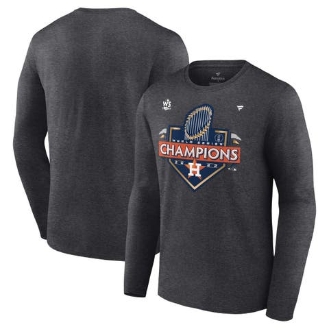 Men's Fanatics Branded Heather Charcoal Houston Astros 2022 World Series Champions Locker Room Big & Tall Long Sleeve T-Shirt