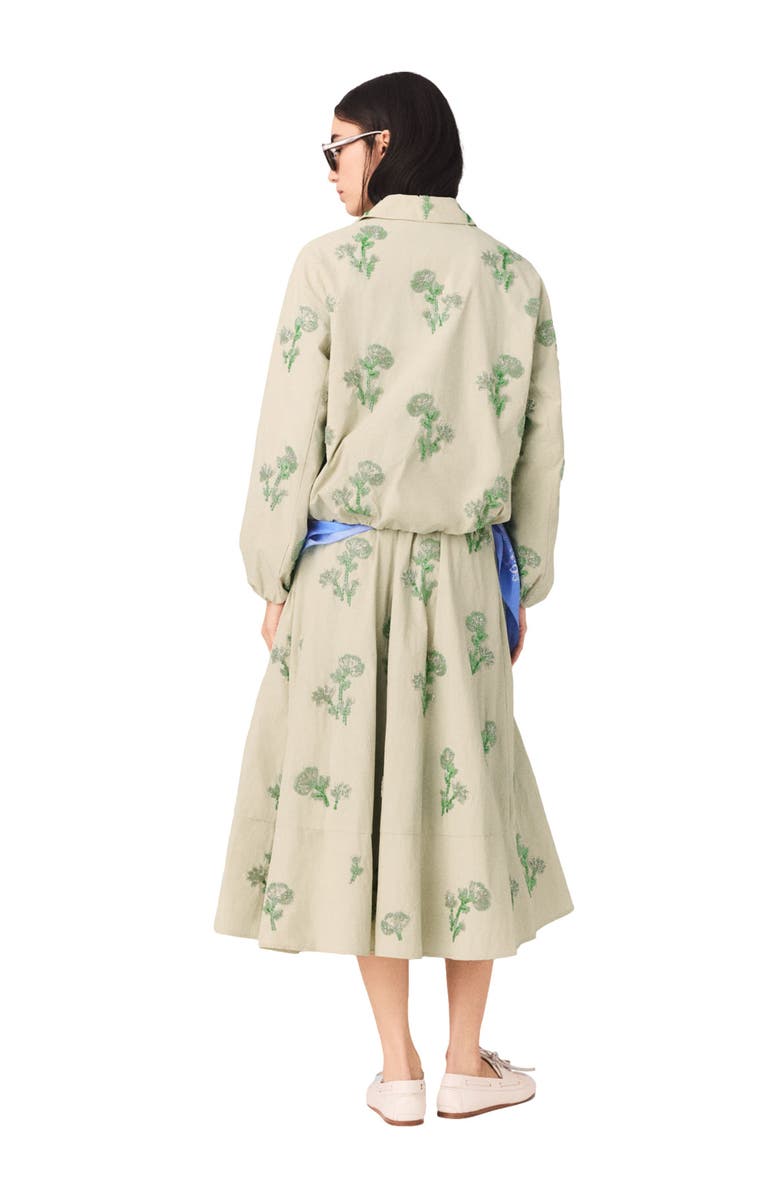 maje Embroidered technical bomber jacket, Alternate, color, Beige