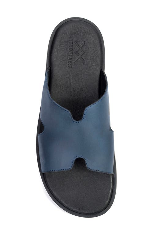 Anthony Veer Men's Marrakesh Leather Slides In Navy