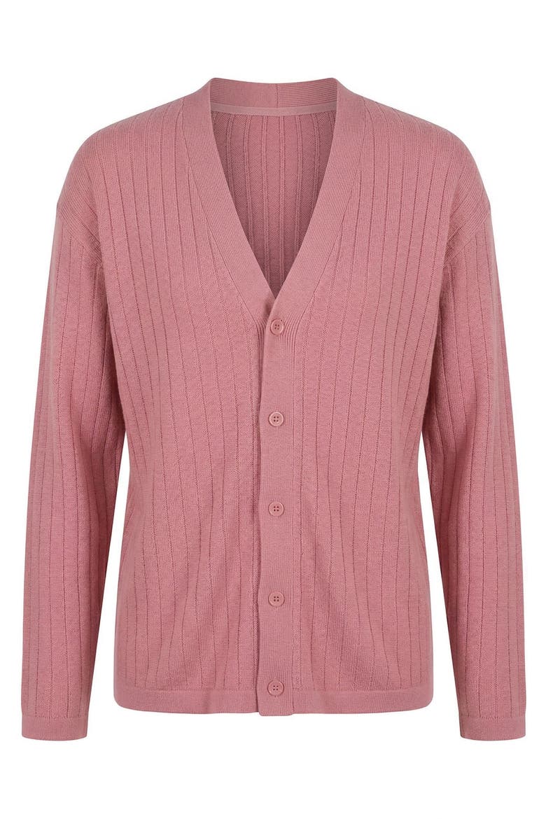 Ribbed Knit Cardigan, Alternate, color, Dusty Rose
