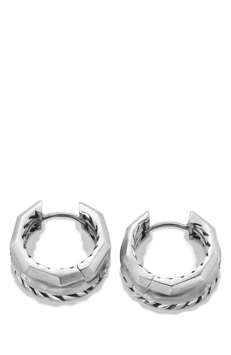 David Yurman Stax Diamond Hoop Earrings, Alternate, color,
