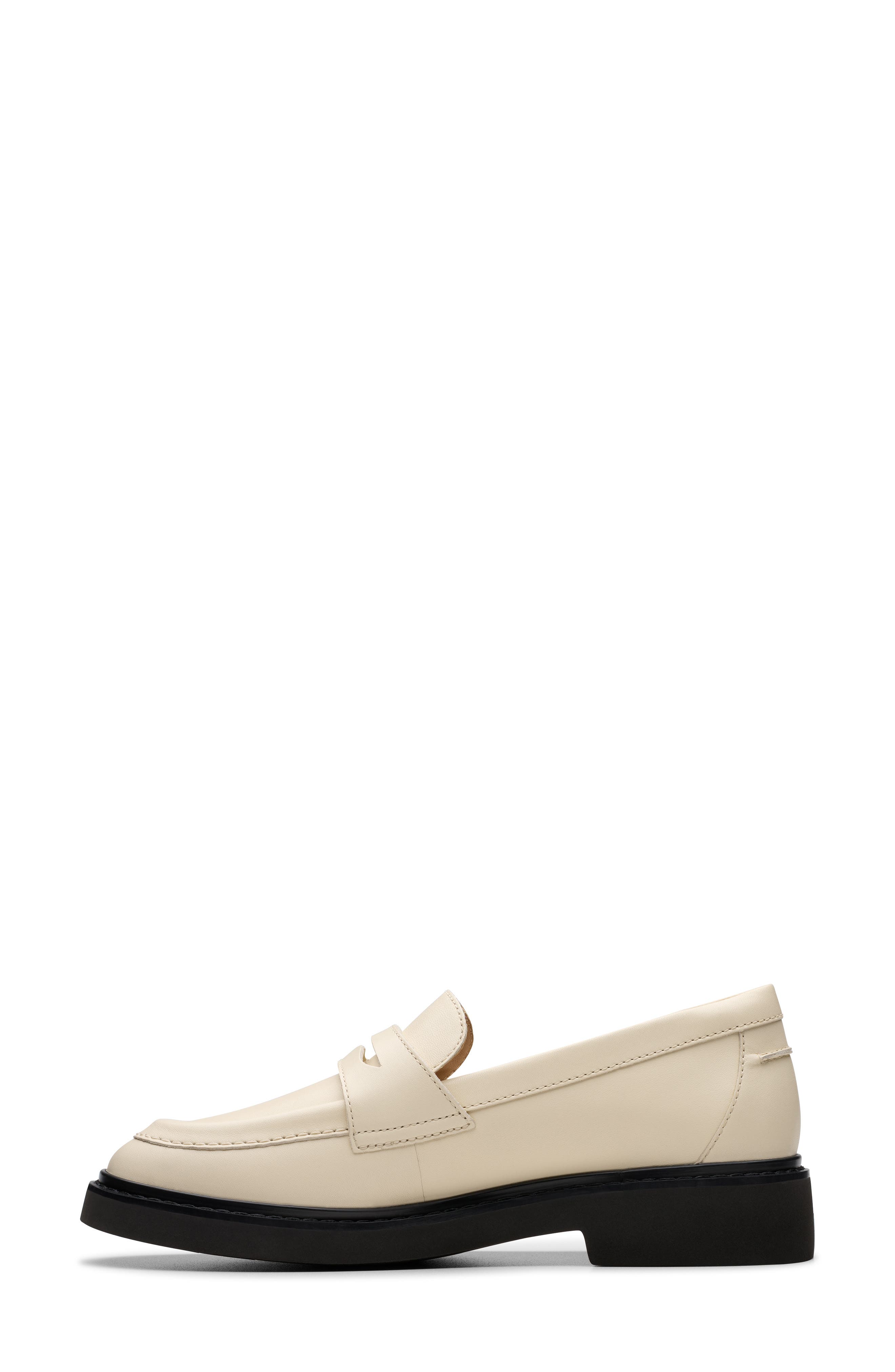 Clarks<sup>®</sup> Splend Edge Penny Loafer, Alternate, color, Cream Leather