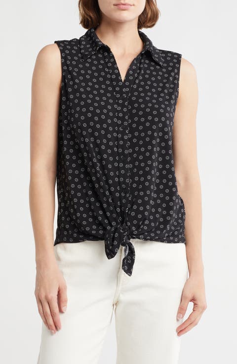 Tie Hem Button-Up Shirt