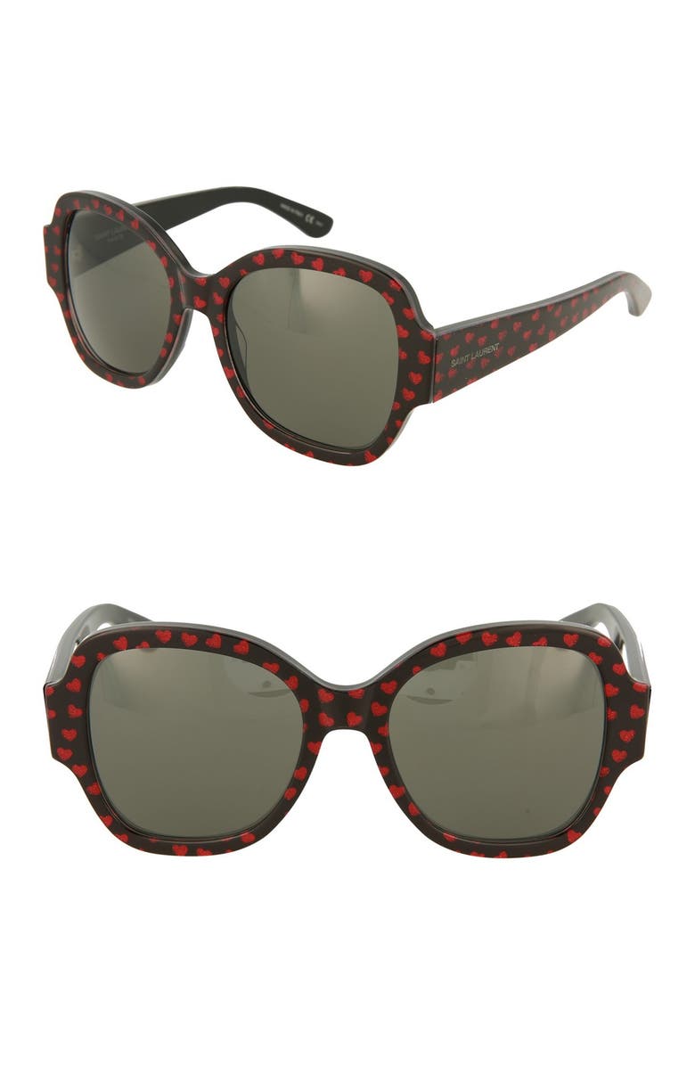 Saint Laurent 53mm Heart Sunglasses, Main, color, 