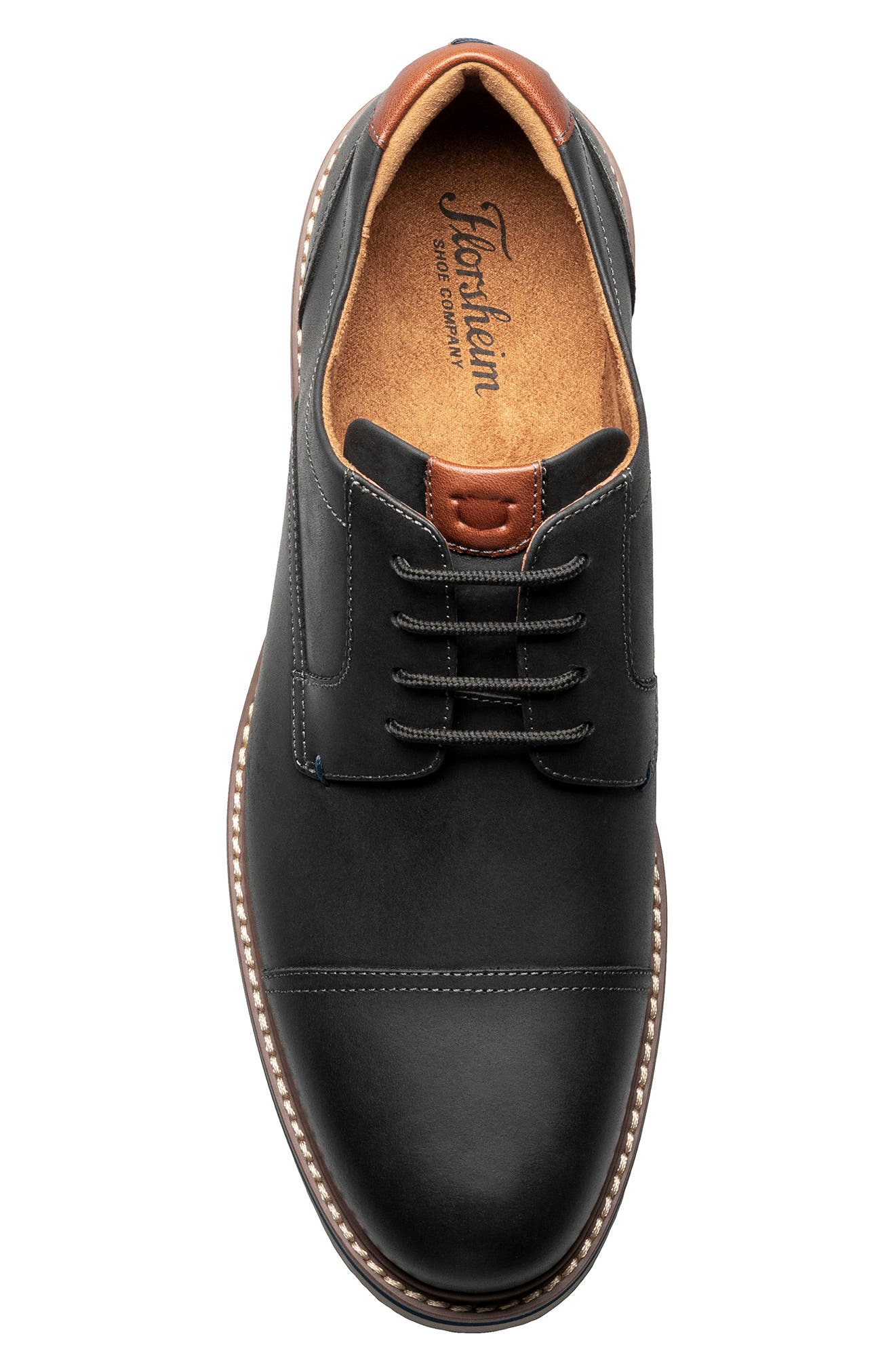 Florsheim Norwalk Cap Toe Derby, Alternate, color, Black Ch