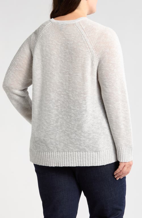 Eileen Fisher Organic Linen & Cotton Slub Crewneck Sweater In Pearl