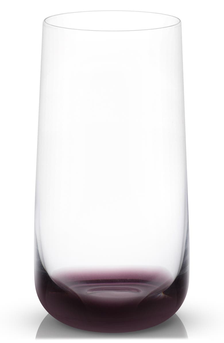 JoyJolt Set of 4 Black Swan Highball Glasses, Alternate, color, Clear