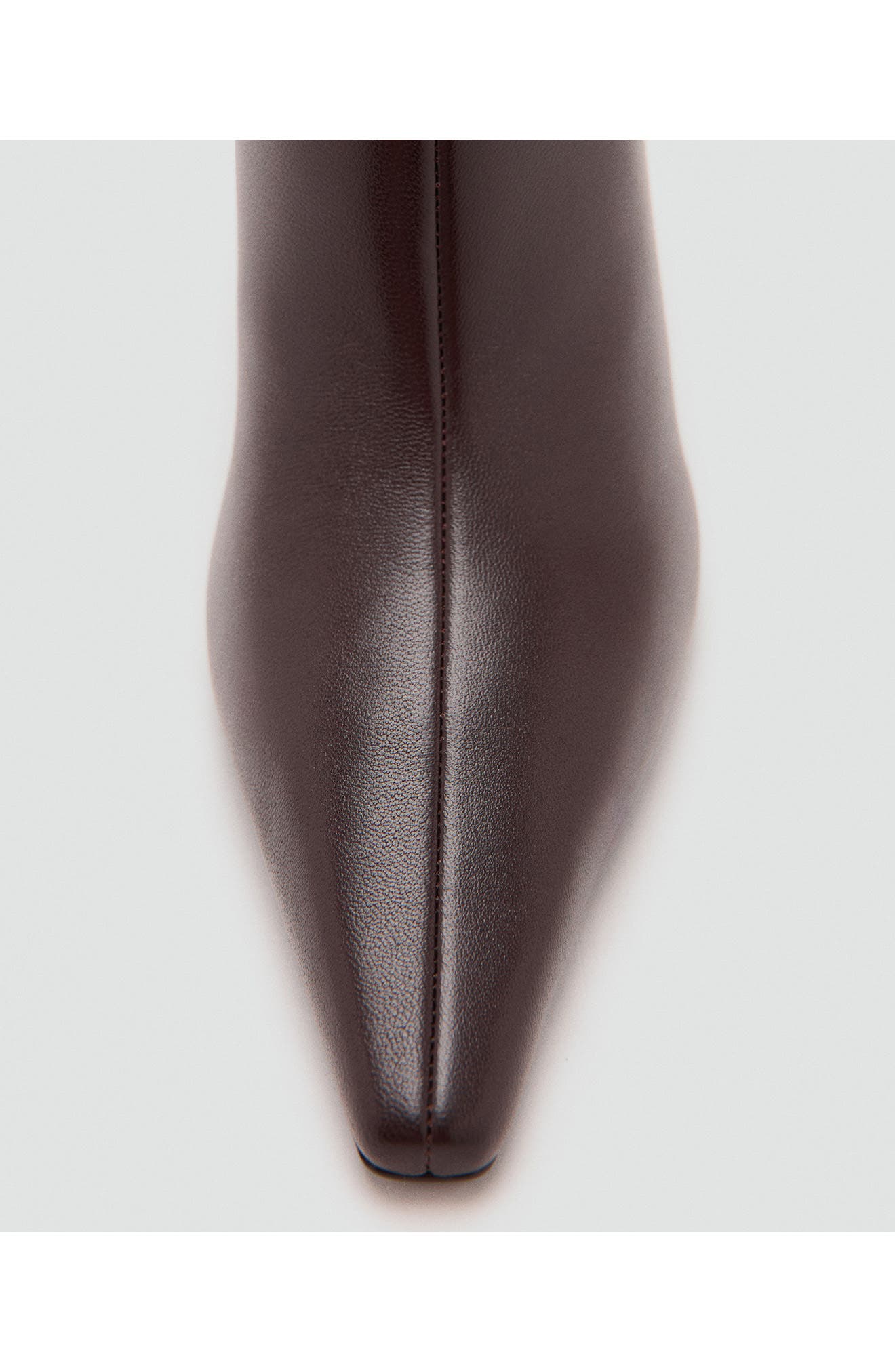 MANGO Katerina Pointed Toe Ankle Bootie, Alternate, color, Dark Brown