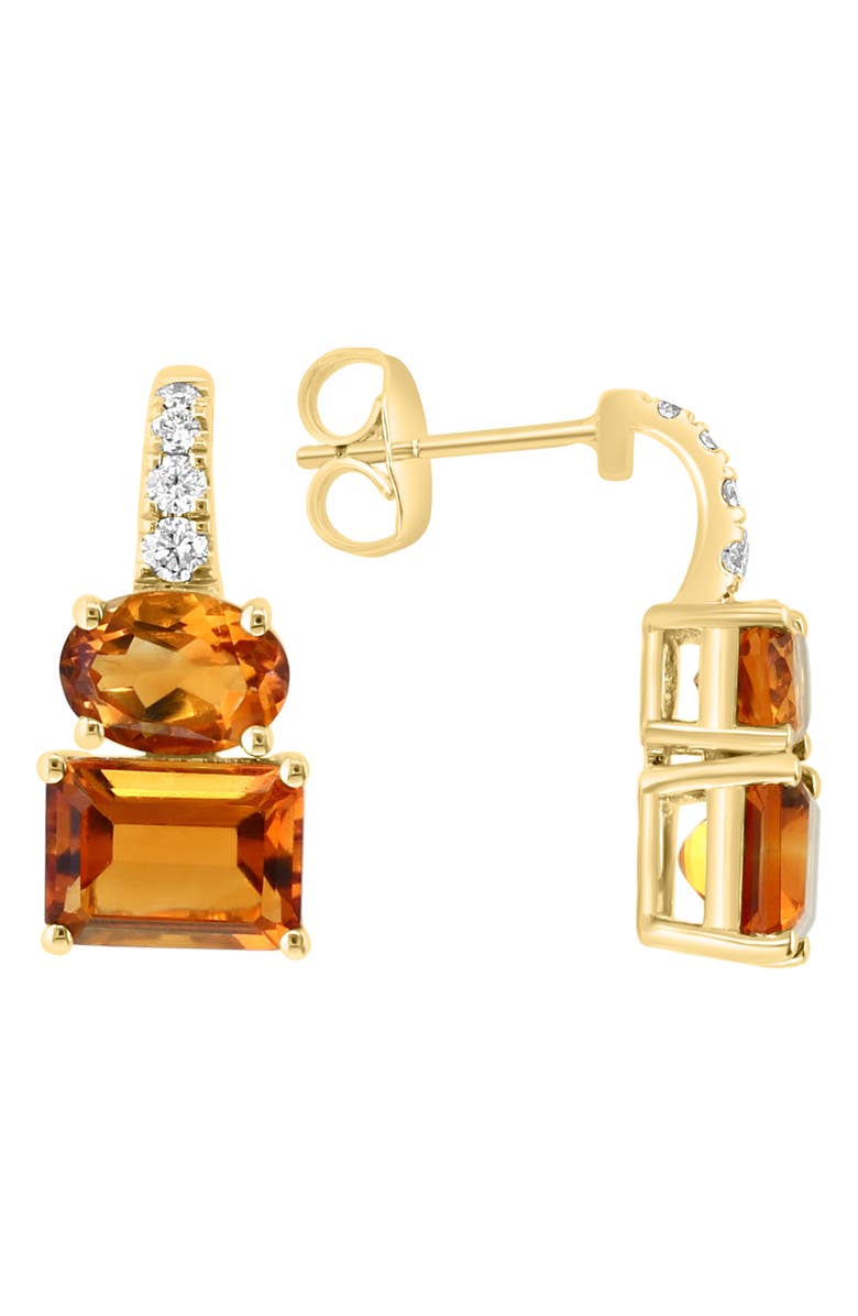 EFFY 14K Gold Diamond & Citrine Drop Earrings, Alternate, color, 