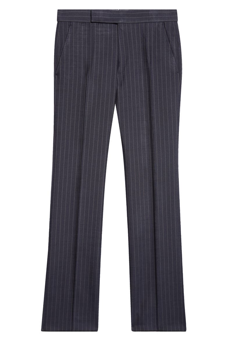 Chalk Stripe Silk Trousers, Alternate, color, UCC NAVY