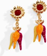 Alex and Ani Farmers' Market Sunflower & Rainbow Carrot Drop Earrings