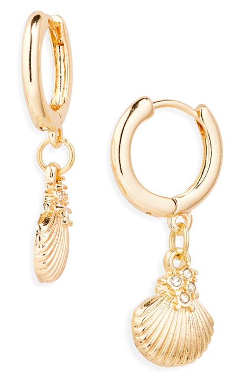 Bp. Seashell Charm Huggie Hoop Earrings