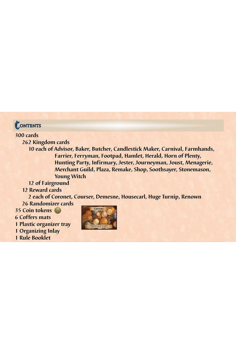 Dominion Cornucopia and Guilds Board Game Expansion, Alternate, color, Multicolored