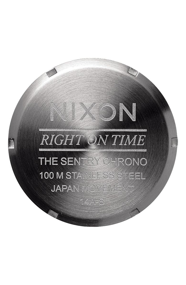 Nixon The Sentry Chronograph Leather Strap Watch, 42mm, Alternate, color,