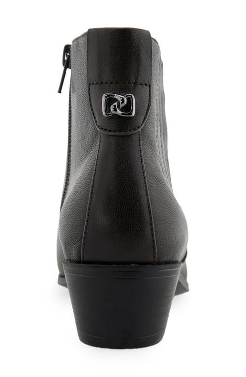 Aerosoles Women's Claus Buckle Ornament Booties In Java Two Tone Waxy Leather