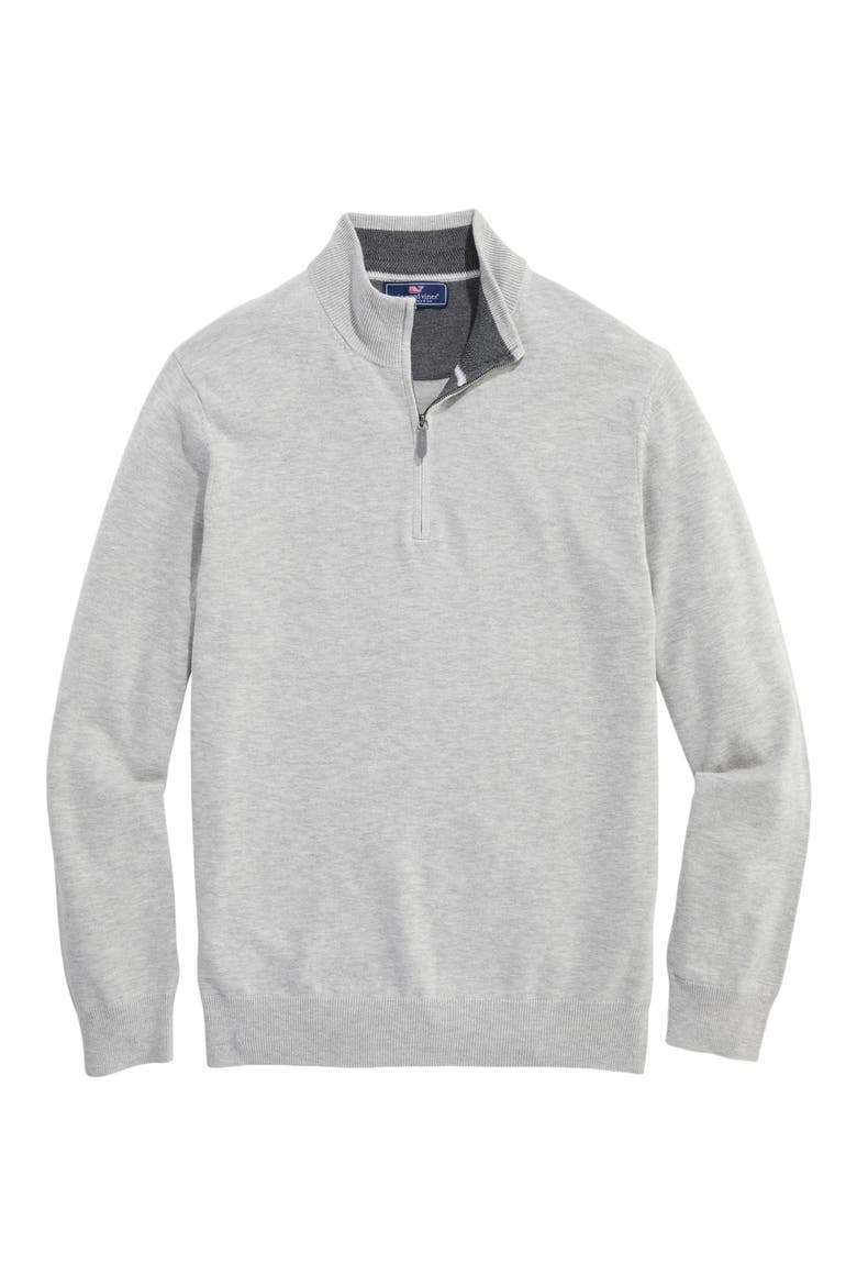 Boathouse Quarter Zip Sweater, Main, color, LIGHT GRAY HEATHER