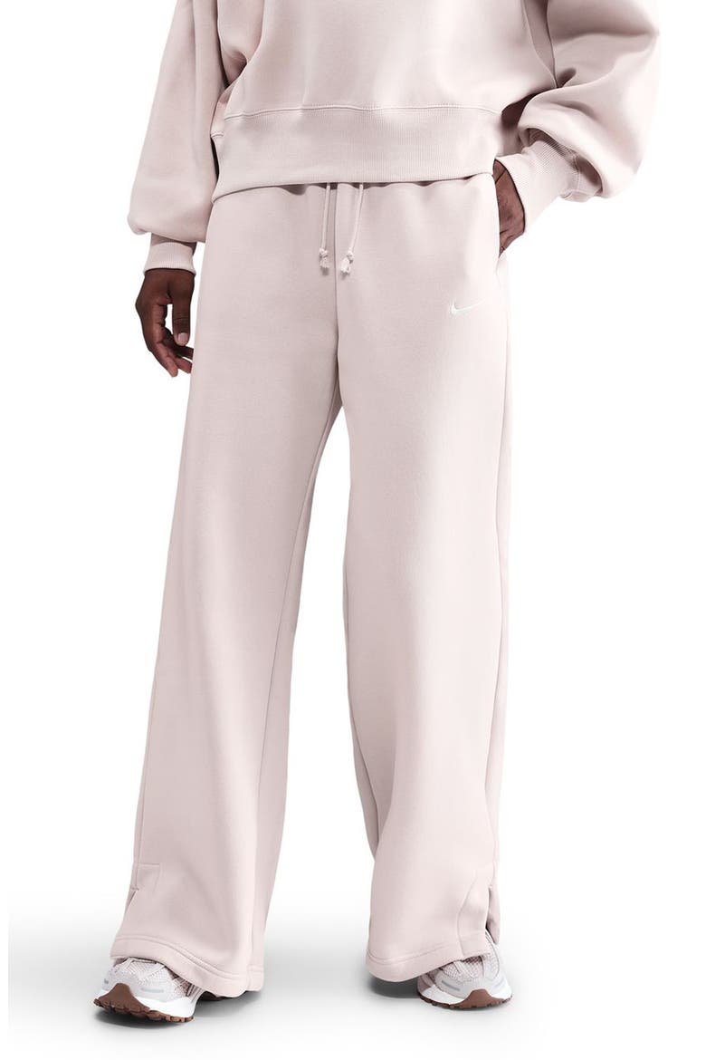 Sportswear Phoenix High Waist Wide Leg Sweatpants, Main, color, 667 SILRED/SAIL