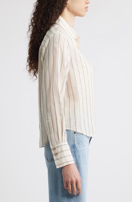 Nordstrom Stripe Popover Top In Beige Burnt Mal Stripe