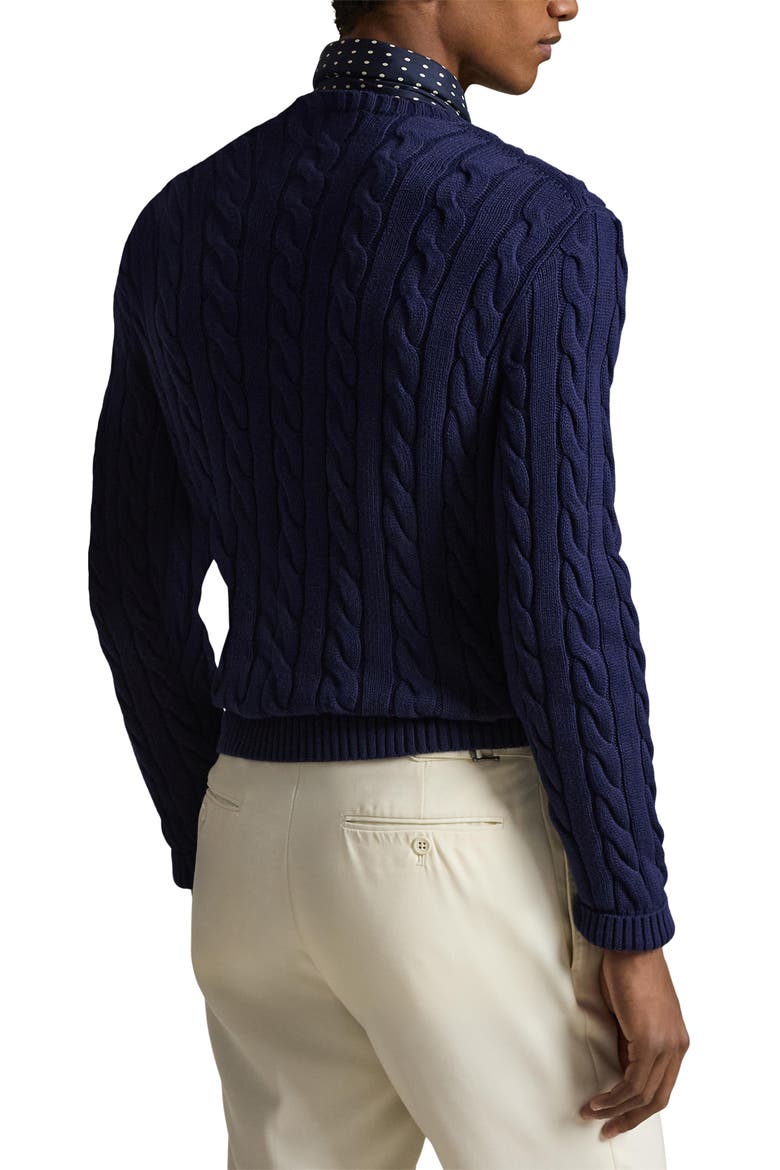 Cable Knit Cotton Sweater, Alternate, color, BRIGHT NAVY